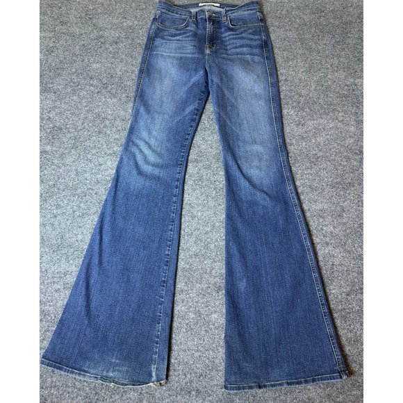 J Brand Jeans Womens 27 Kiki High-Rise Flare Distressed Denim‎ Retro Light Blue - Picture 1 of 10